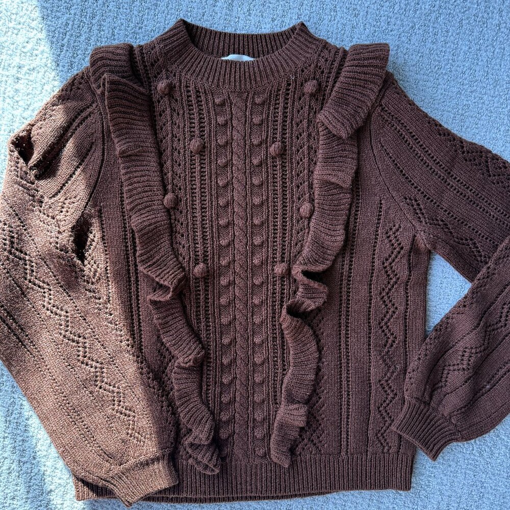 Sezane Brown Crew Neck Sweater